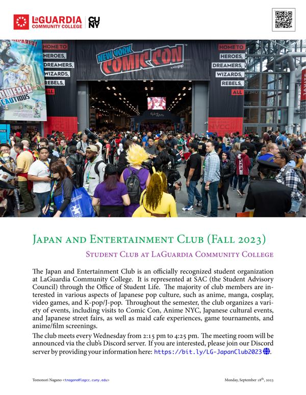 Japan Entertainment Club at LaGuardia Community College